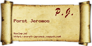 Porst Jeromos névjegykártya